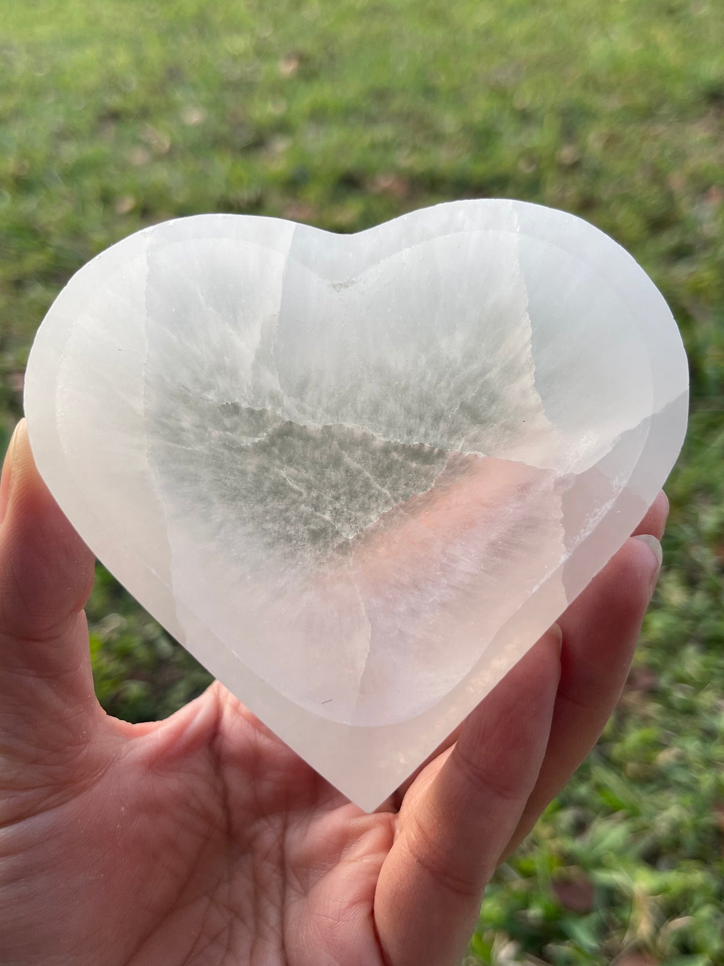 Selenite Bowl Heart Shaped - 3.5" Crystal Polished Charging Healing Bowl