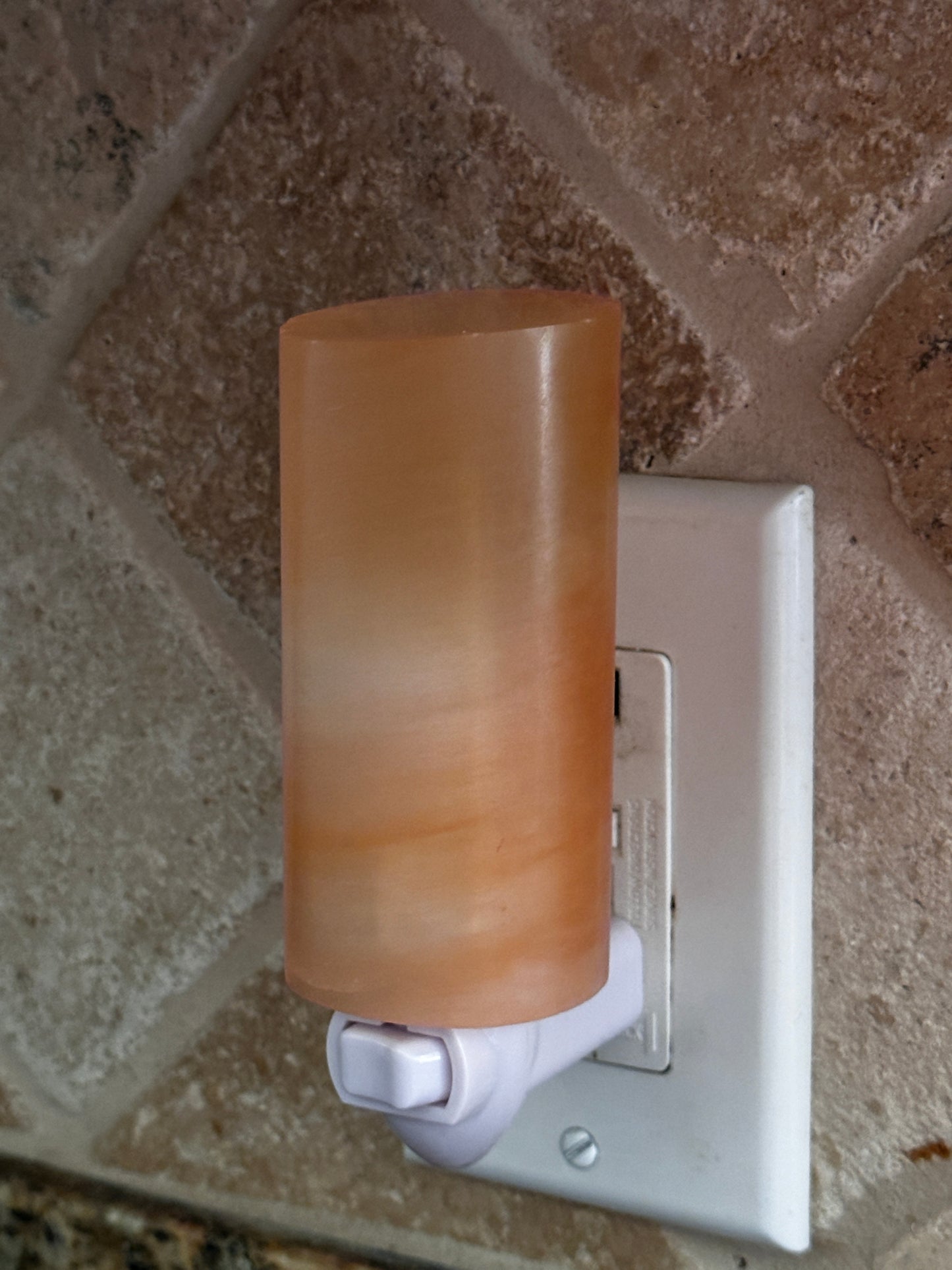 Orange Selenite Cylinder Night Light, Orange Selenite Crystal Nightlight Plugin, Wholesale Bulk