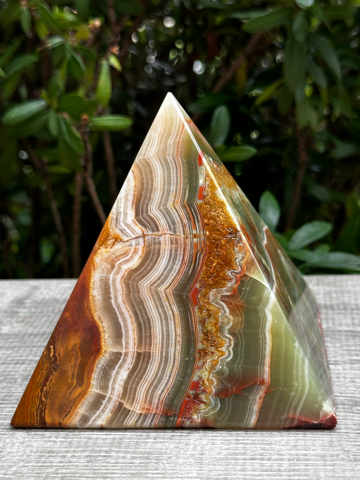 2" 3" & 4" Green Onyx Crystal Pyramid, Grade A ++Multi Green Marble Onyx Pyramid