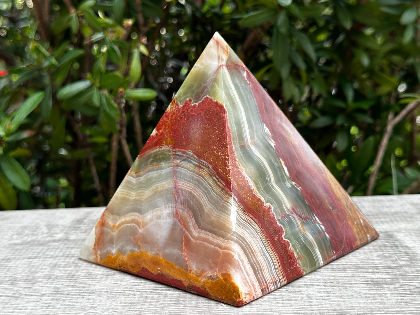 2" 3" & 4" Green Onyx Crystal Pyramid, Grade A ++Multi Green Marble Onyx Pyramid