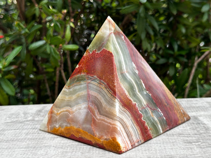 2" 3" & 4" Green Onyx Crystal Pyramid, Grade A ++Multi Green Marble Onyx Pyramid