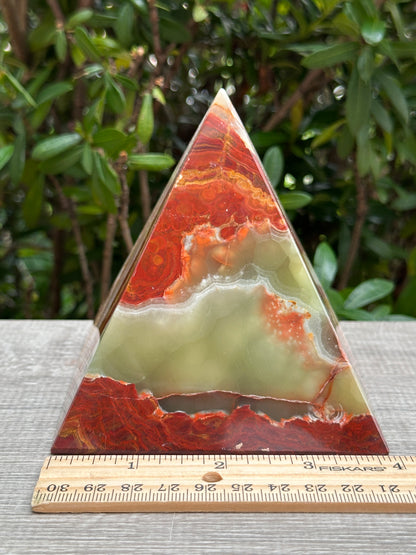 2" 3" & 4" Green Onyx Crystal Pyramid, Grade A ++Multi Green Marble Onyx Pyramid