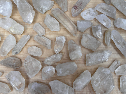 Natural Clear Quartz Crystal Points 1 to 3 Inches, Wholesale Bulk Lot