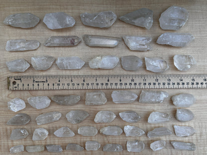 Natural Clear Quartz Crystal Points 1 to 3 Inches, Wholesale Bulk Lot