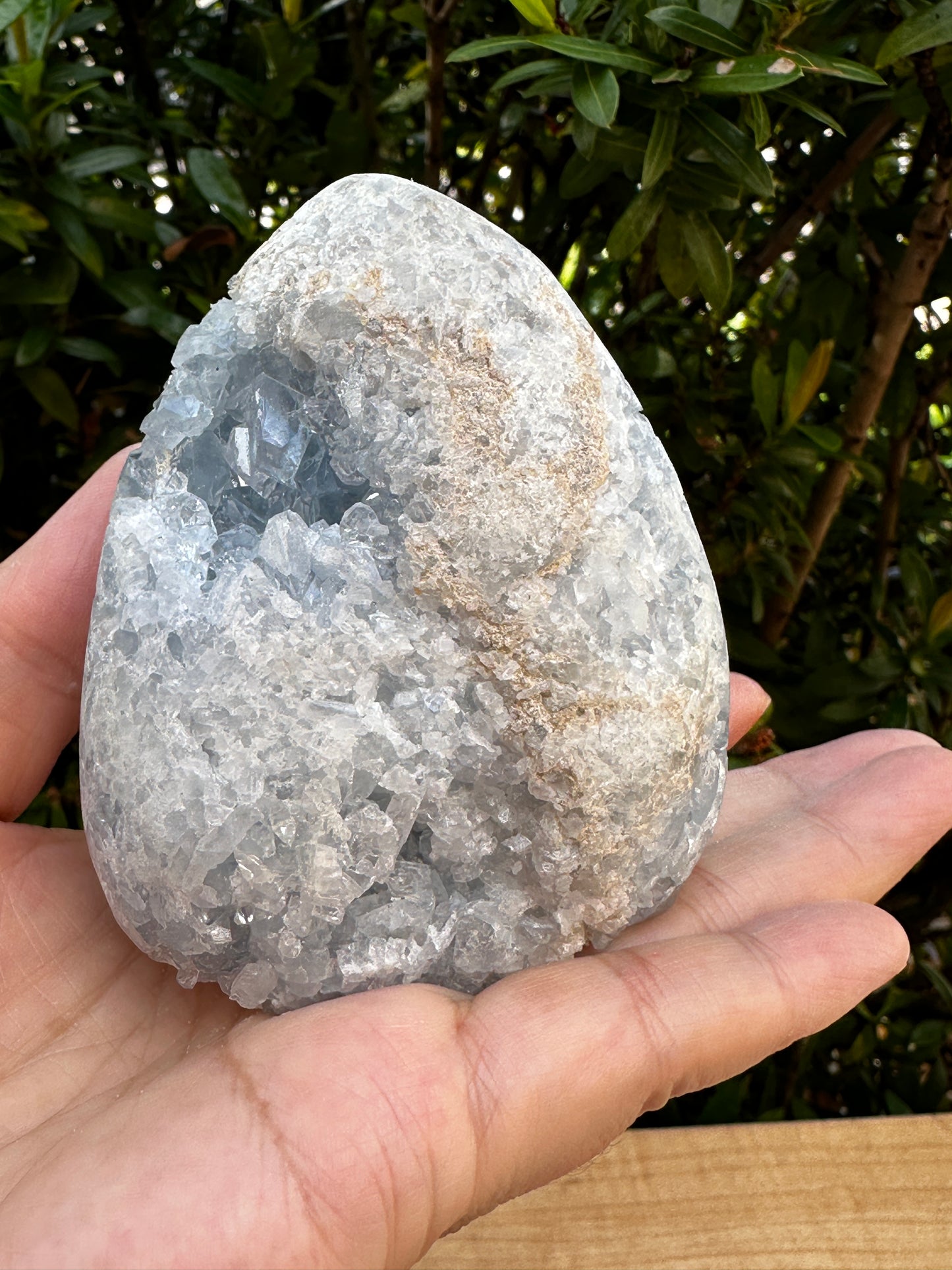 Polished Celestite Cluster, Celestite Geode Free Shape w. Druse, Standing Celestite Healing Crystal 2-3.5", Pick a Weight