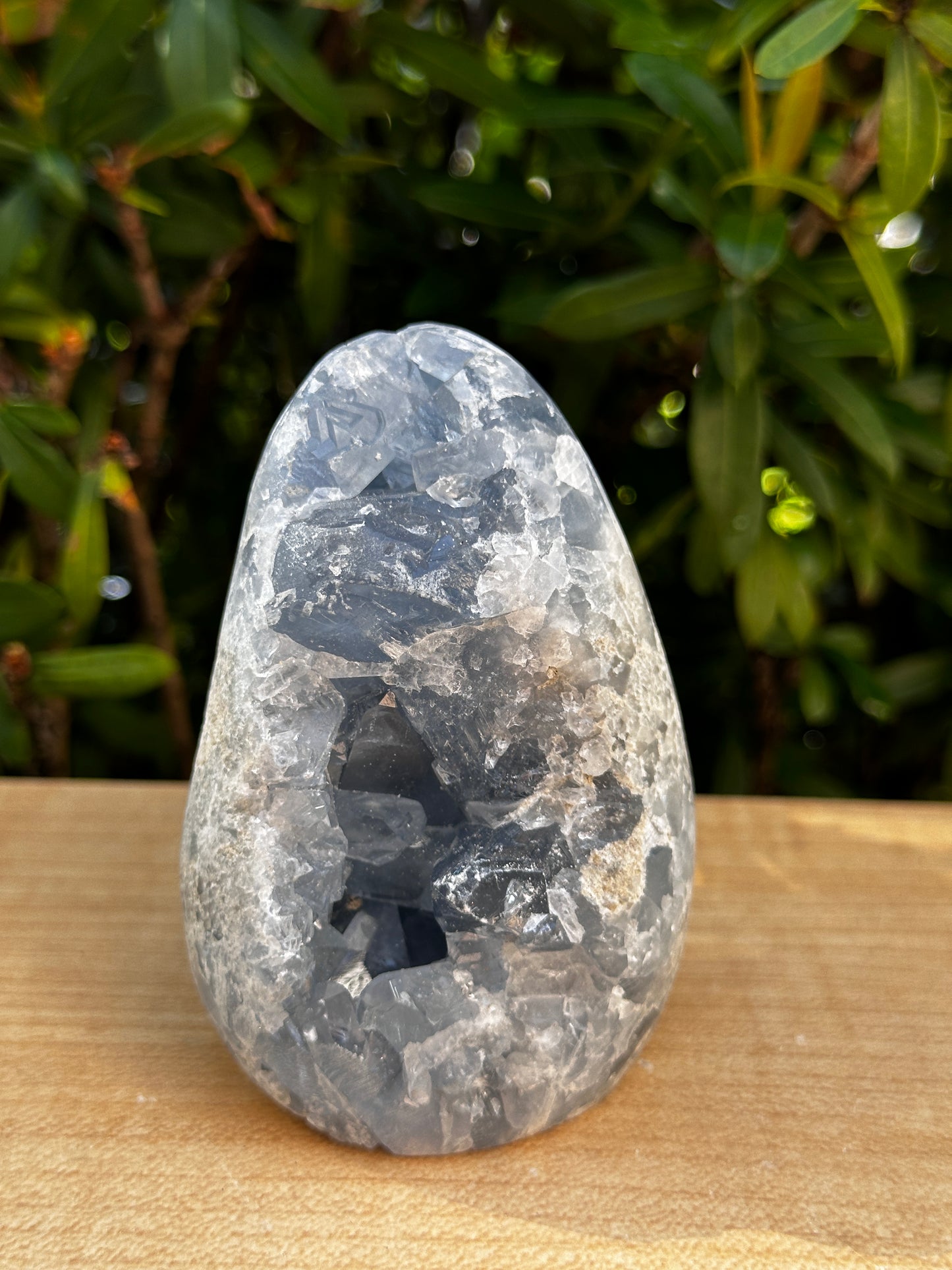 Polished Celestite Cluster, Celestite Geode Free Shape w. Druse, Standing Celestite Healing Crystal 2-3.5", Pick a Weight