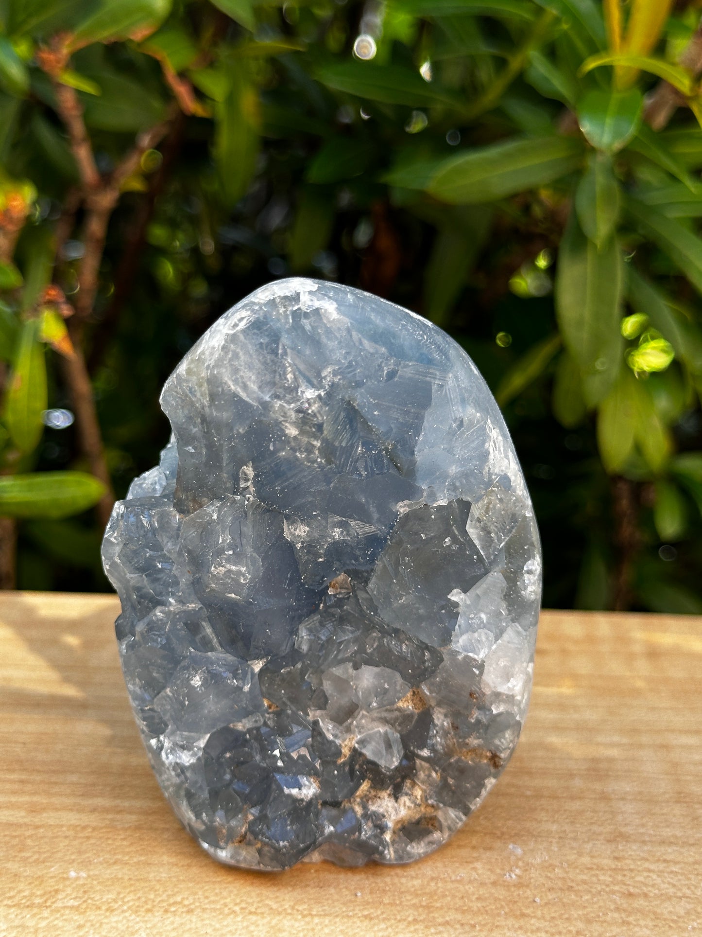 Polished Celestite Cluster, Celestite Geode Free Shape w. Druse, Standing Celestite Healing Crystal 2-3.5", Pick a Weight