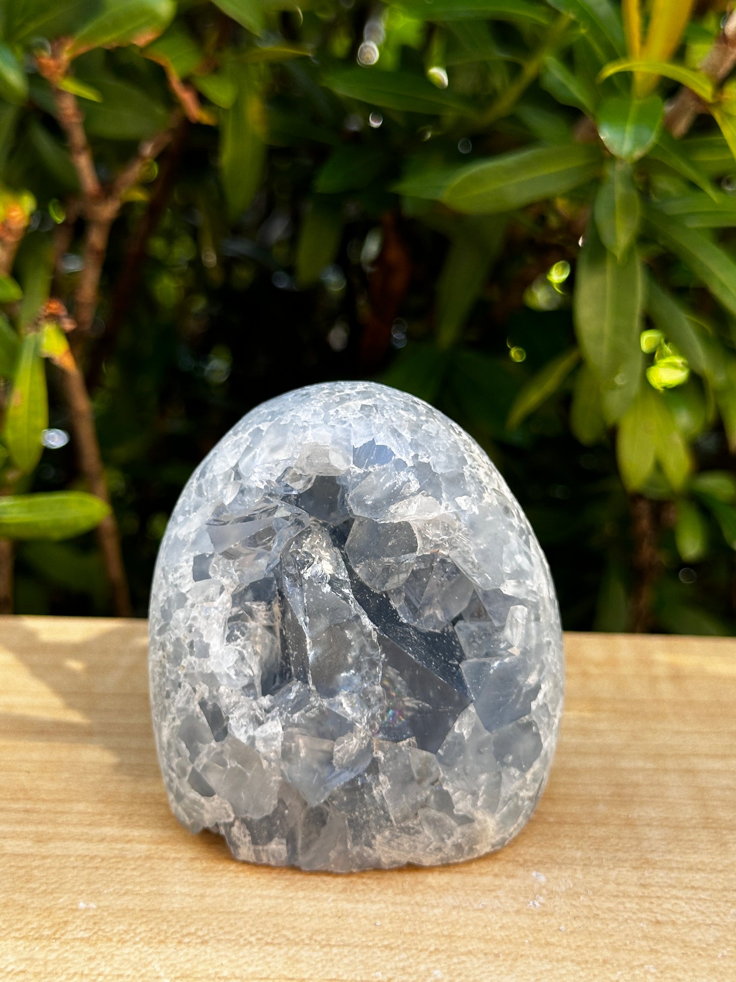 Polished Celestite Cluster, Celestite Geode Free Shape w. Druse, Standing Celestite Healing Crystal 2-3.5", Pick a Weight