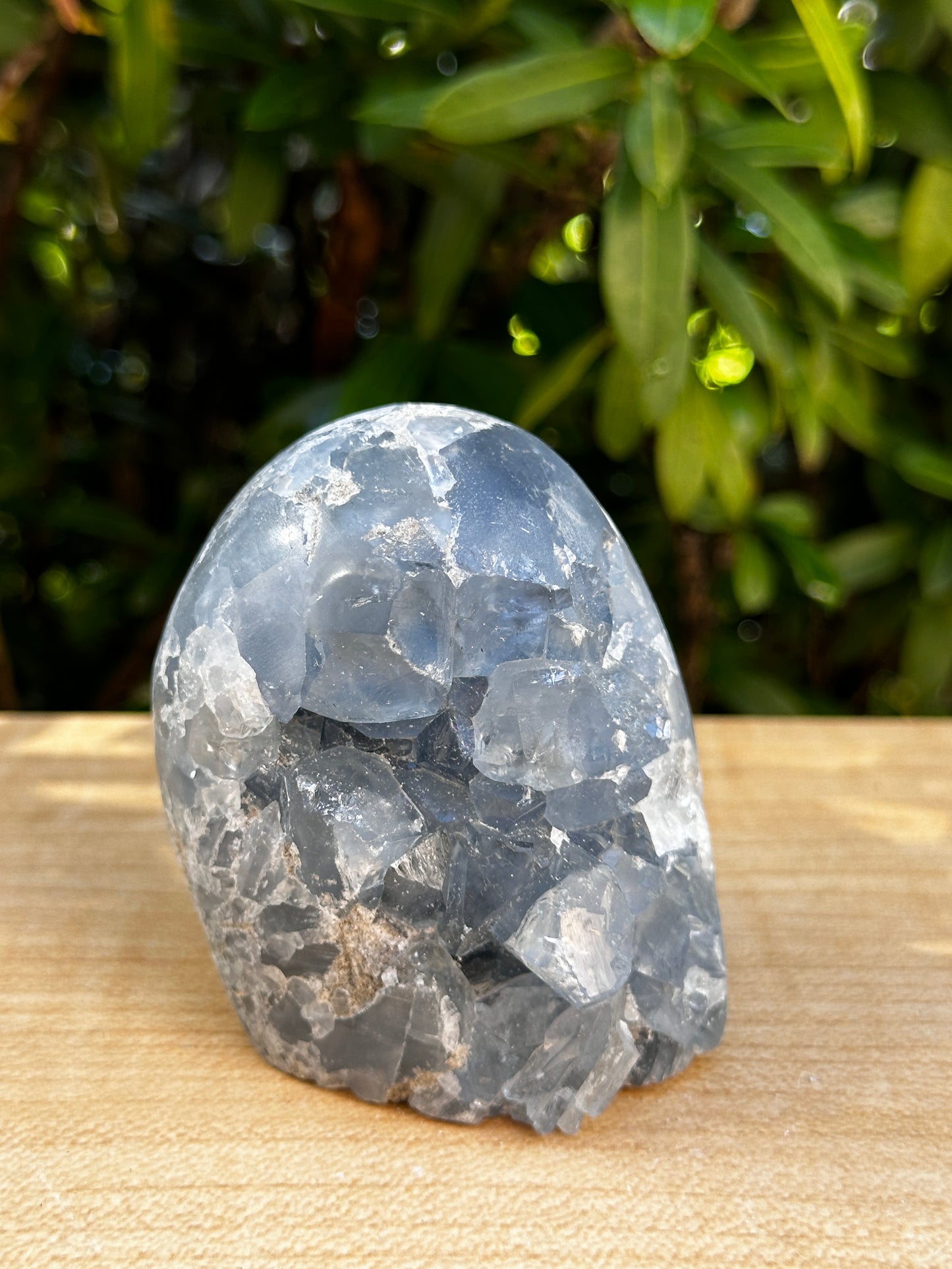 Polished Celestite Cluster, Celestite Geode Free Shape w. Druse, Standing Celestite Healing Crystal 2-3.5", Pick a Weight