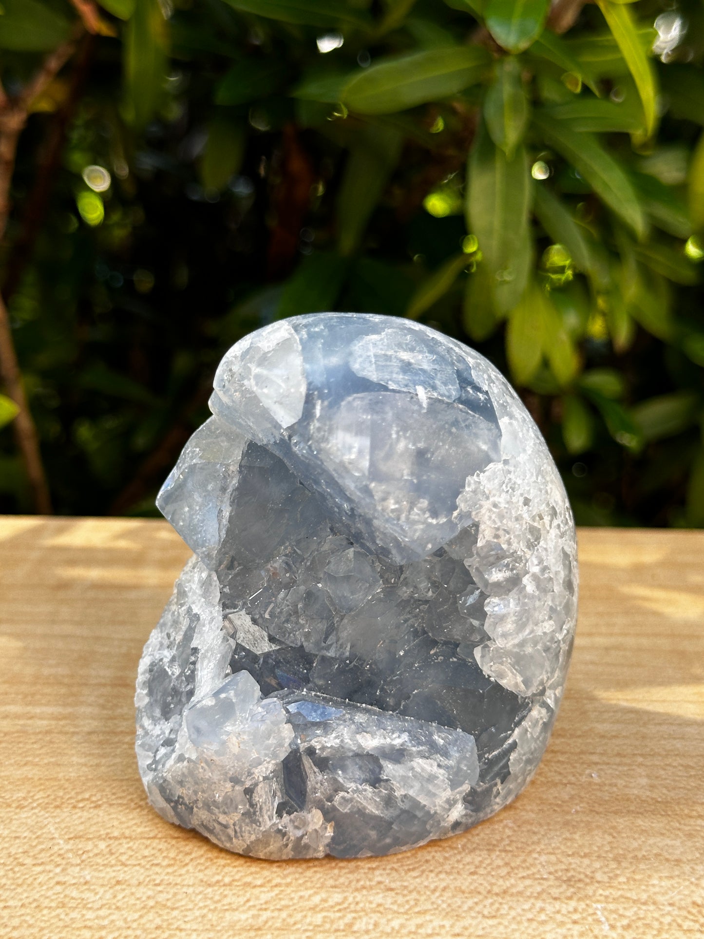 Polished Celestite Cluster, Celestite Geode Free Shape w. Druse, Standing Celestite Healing Crystal 2-3.5", Pick a Weight