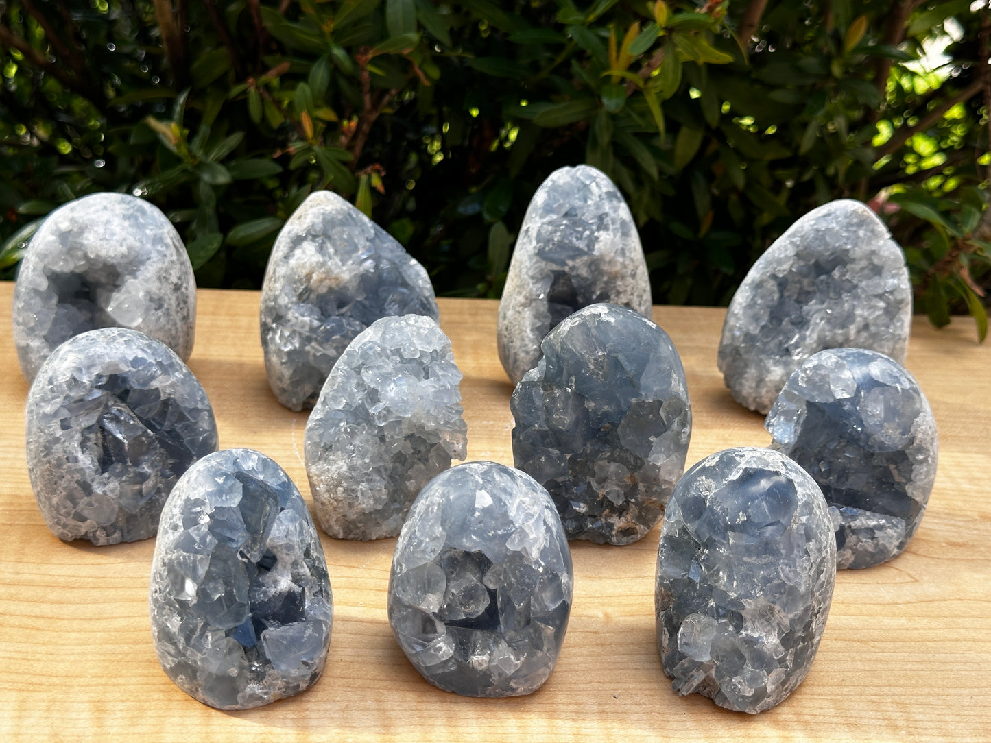 Polished Celestite Cluster, Celestite Geode Free Shape w. Druse, Standing Celestite Healing Crystal 2-3.5", Pick a Weight