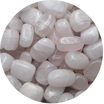 Grade A++ Pink Calcite Tumbled Stones, 0.75"-1.25" Pink Calcite Polished Stone, Wholesale Bulk Lot