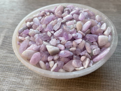 Grade A++ Kunzite Semi Tumbled Gemstone Mini Chips 3 - 8 mm, Wholesale Bulk Lot