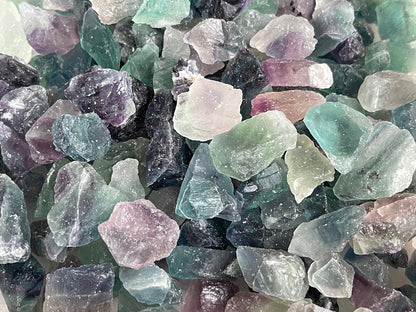 Grade A++ Fluorite Small Raw Natural Stone,Rough Rainbow Chip.Wholesale Bulk Lot