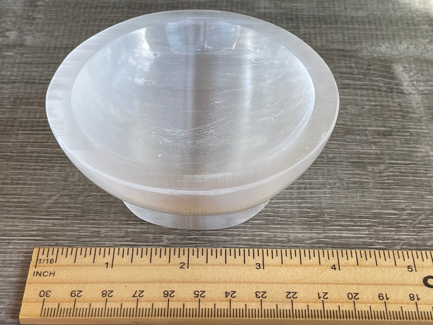Gemstone Carved - 4" Diameter Selenite Crystal Polished Charging Bowl With Pedestal, Selenite Bowl On Stand