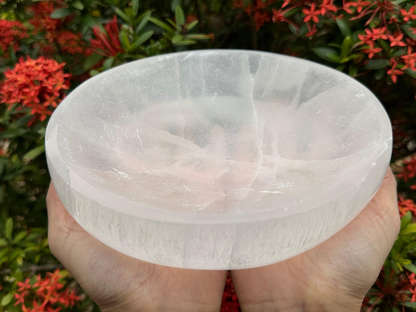 8" Jumbo Selenite Charging Bowl – Choose Your Shape: Round, Heart, Star, Triple Moon