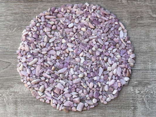 Grade A++ Kunzite Semi Tumbled Gemstone Mini Chips 3 - 8 mm, Wholesale Bulk Lot