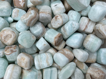 Grade A++ Caribbean Calcite Tumbled Stones, 1-1.5 Inch Tumbled Caribbean Calcite