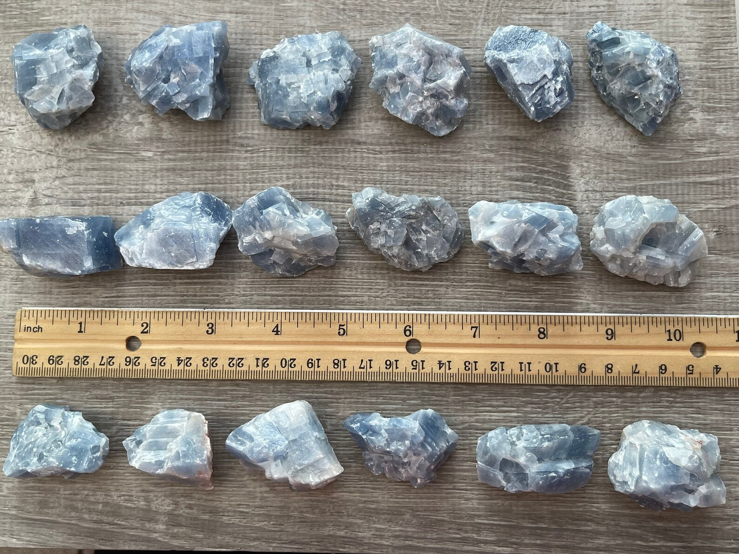 Grade A+ Blue Calcite Rough Natural, 1.5 - 2" Blue Calcite, Wholesale Bulk Lot