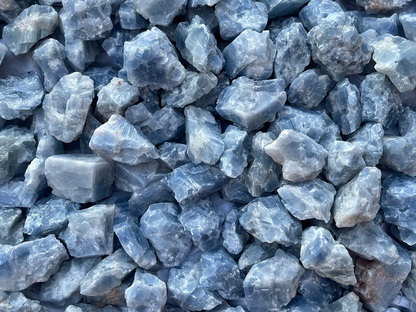 Grade A+ Blue Calcite Rough Natural, 1.5 - 2" Blue Calcite, Wholesale Bulk Lot