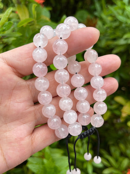 Grade A++ Rose Quartz Crystal Adjustable Bead Bracelet 10mm,Genuine Bracelet