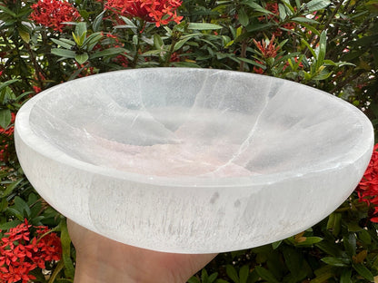 Gemstone Carved - 2", 3", 4", 6" & 8" Diameter SELENITE Crystal Polished Charging Bowl