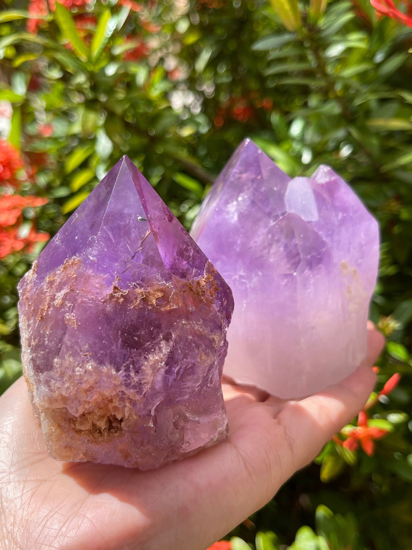XL Amethyst Top Polished Point – Natural Rough Amethyst Cut Base Crystal, Healing & Protective Stone, Meditation & Décor