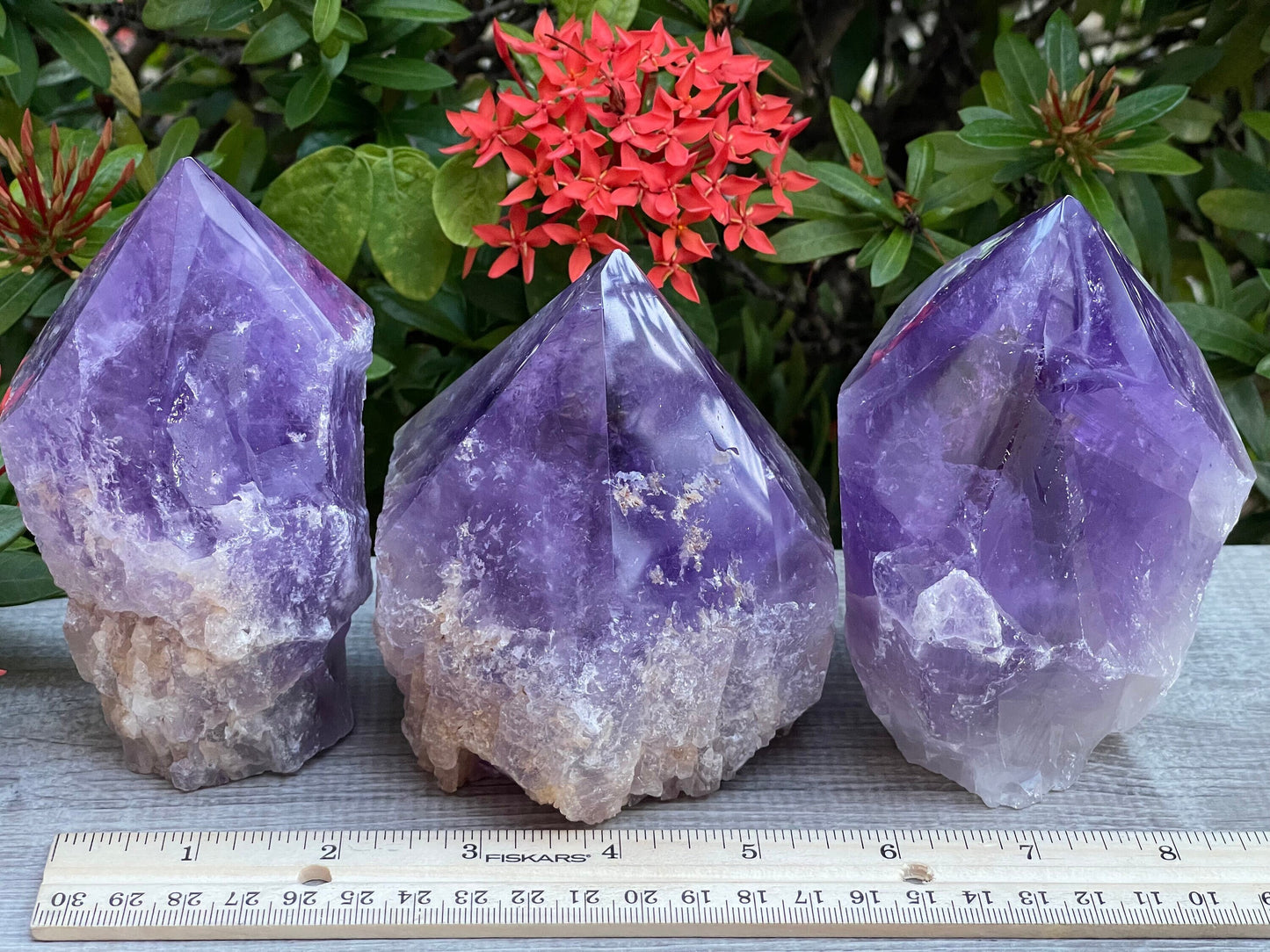 XL Amethyst Top Polished Point – Natural Rough Amethyst Cut Base Crystal, Healing & Protective Stone, Meditation & Décor