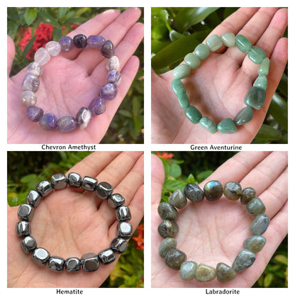 Wholesale Grade A++ Gemstone Nugget Bracelet, Choose from 18 Gemstone Types