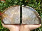 Grade A++ Natural Agate Bookends Pair, Agate Book Ends, Geode Bookends, Heavy Bookend Pair, Crystal Bookends, Bookshelf Decor, Home Decor