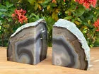 Grade A++ Natural Agate Bookends Pair, Agate Book Ends, Geode Bookends, Heavy Bookend Pair, Crystal Bookends, Bookshelf Decor, Home Decor