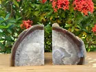 Grade A++ Natural Agate Bookends Pair, Agate Book Ends, Geode Bookends, Heavy Bookend Pair, Crystal Bookends, Bookshelf Decor, Home Decor