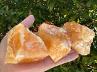 Extra Large Orange Calcite Rough Stones, 3" - 6" Huge Raw Calcite Orange Natural