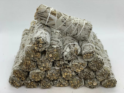 California White Sage Smudge Sticks, 4" Hand-Tied Smudge Bundles, Fresh Sage for Cleansing & Healing, Bulk Lot
