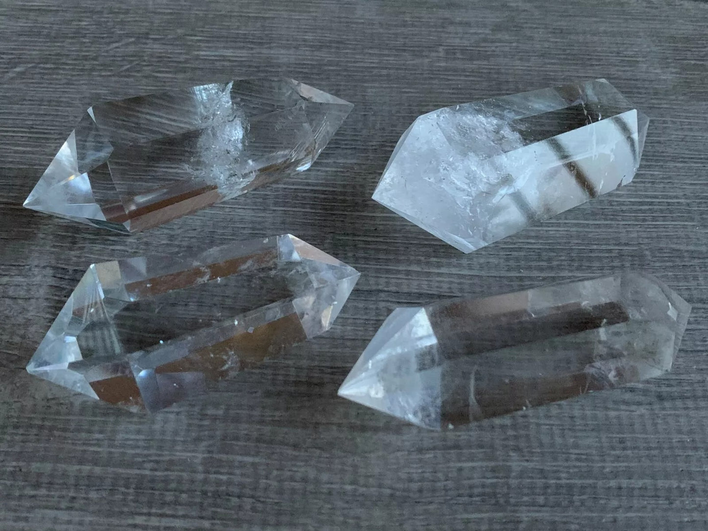 Premium Clear Quartz Six-Sided Polished Double Terminated Points, Pick A Weight