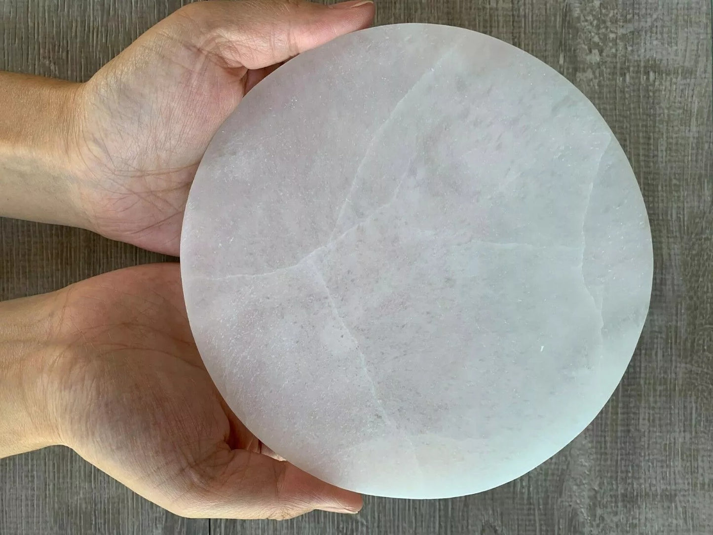 Polished 3", 4", 6" Selenite Circle Charging Plate for Crystal Cleansing, Crystal Grid Layout, Energy Charging & Lurification