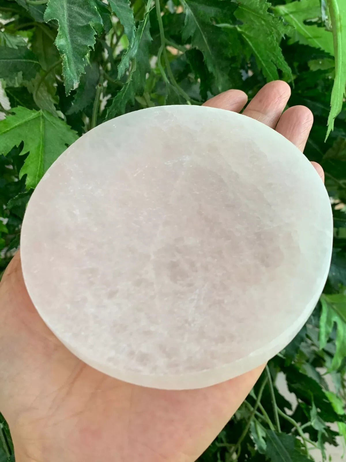 Polished 3", 4", 6" Selenite Circle Charging Plate for Crystal Cleansing, Crystal Grid Layout, Energy Charging & Lurification