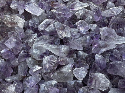 0.5" - 1.25" Brazilian Rough Amethyst Point, Raw Healing Crystals, Bulk Lot