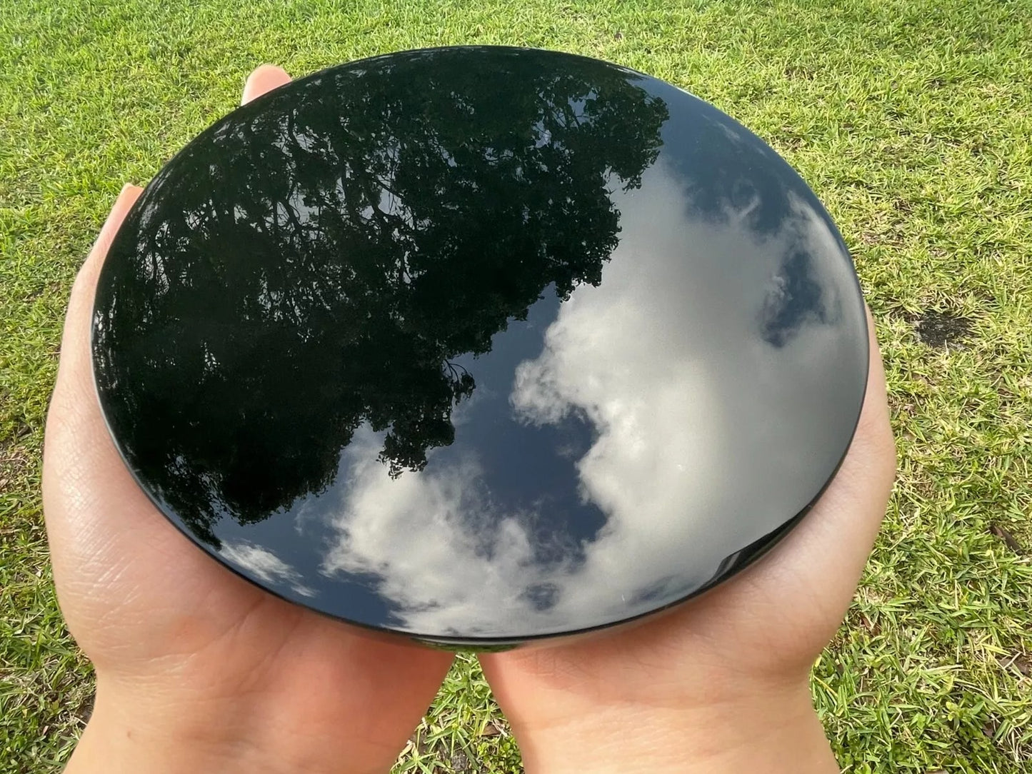 3" 4" 5" 6" & 8" Black Obsidian Scrying Mirror, Black Obsidian Mirror, Pick a Size