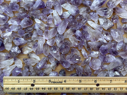 0.5" - 1.25" Brazilian Rough Amethyst Point, Raw Healing Crystals, Bulk Lot