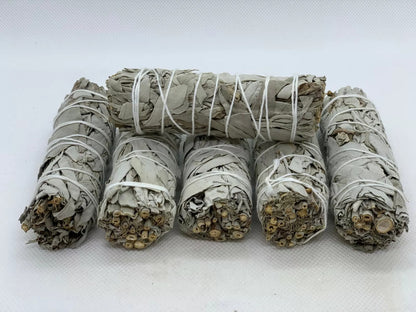 California White Sage Smudge Sticks, 4" Hand-Tied Smudge Bundles, Fresh Sage for Cleansing & Healing, Bulk Lot
