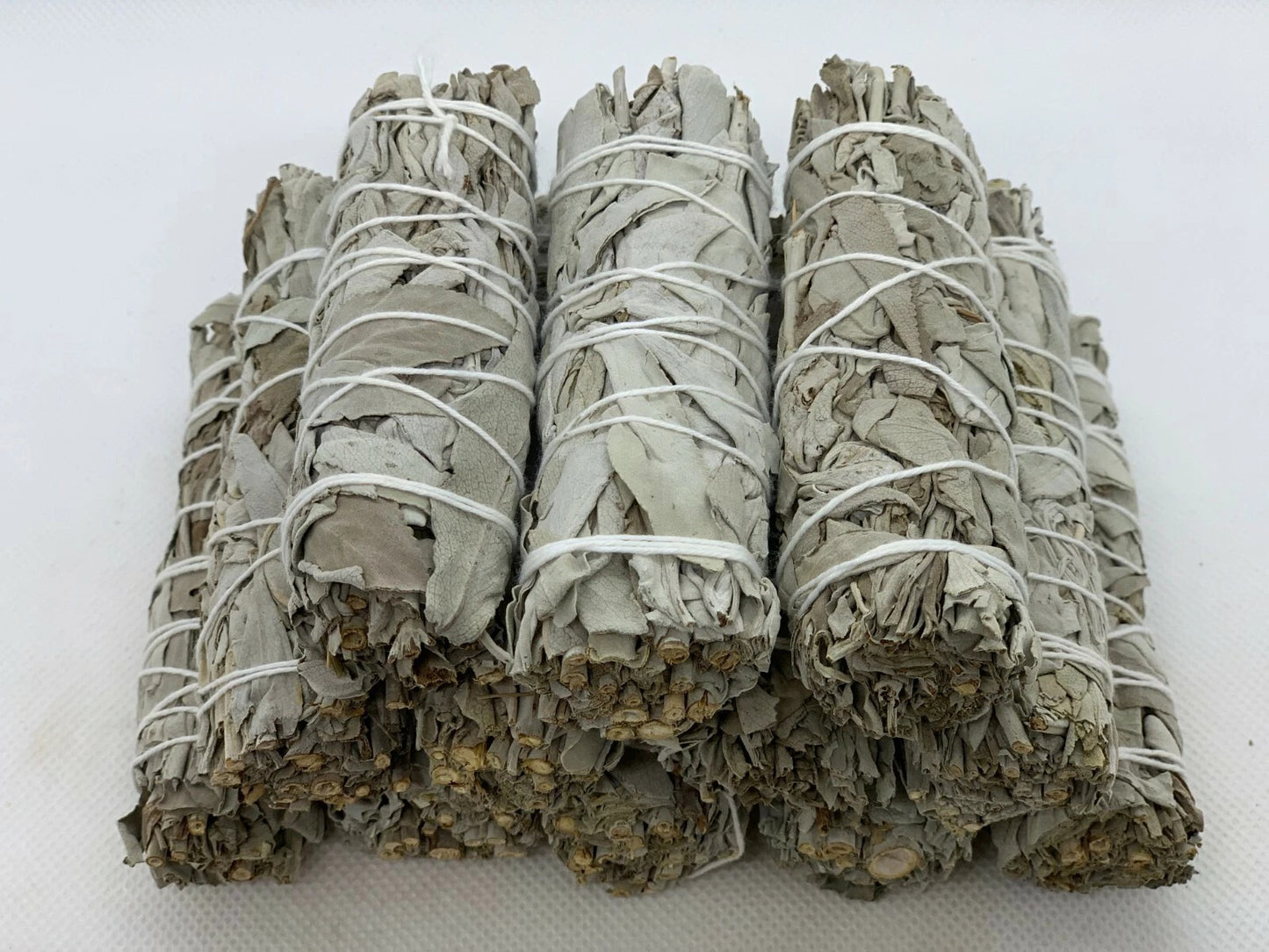California White Sage Smudge Sticks, 4" Hand-Tied Smudge Bundles, Fresh Sage for Cleansing & Healing, Bulk Lot