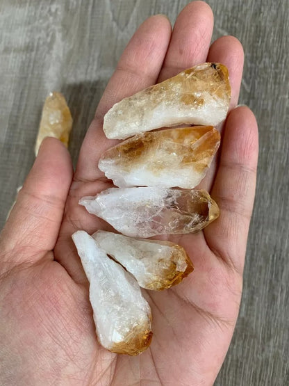 1.25- 2.25" Brazilian Rough Citrine Point, Success Stone, Wholesale Bulk Lot