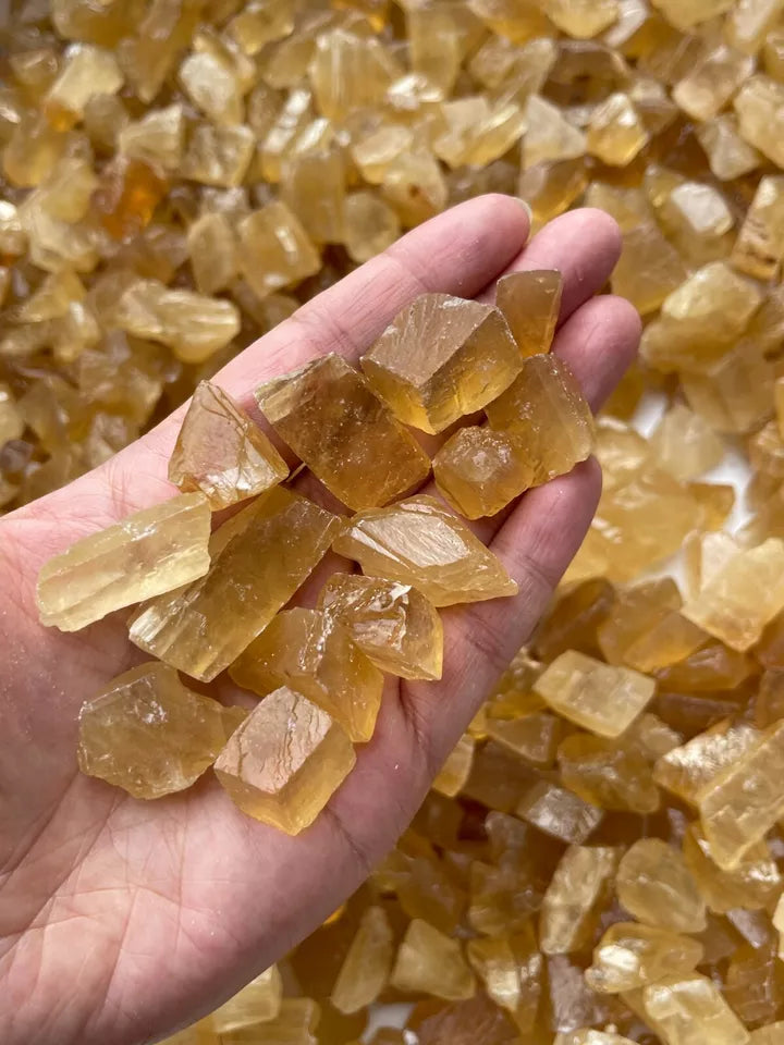 Small Citrine Calcite Rough Stones, 0.5-1.25" Raw Mini Calcite Honey, Bulk Lot