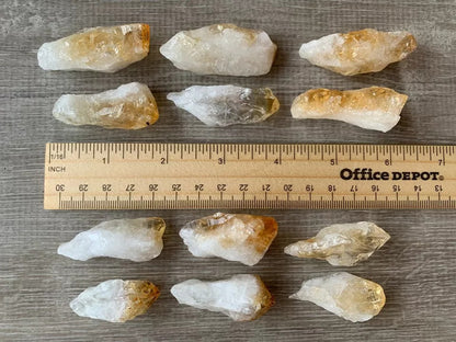 1.25- 2.25" Brazilian Rough Citrine Point, Success Stone, Wholesale Bulk Lot