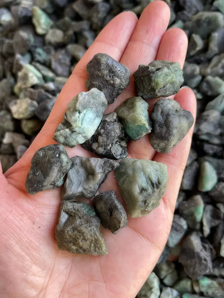 Small Emerald Rough Natural Stones, 0.5"-1.25" Raw Emerald, Wholesale Bulk Lot