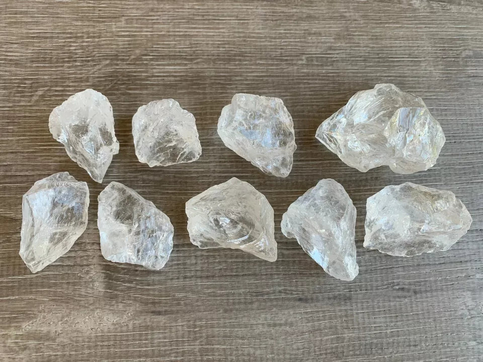 Natural Rough Clear Quartz Chunks, 1-2" Raw Clear Quartz, Pick How Many