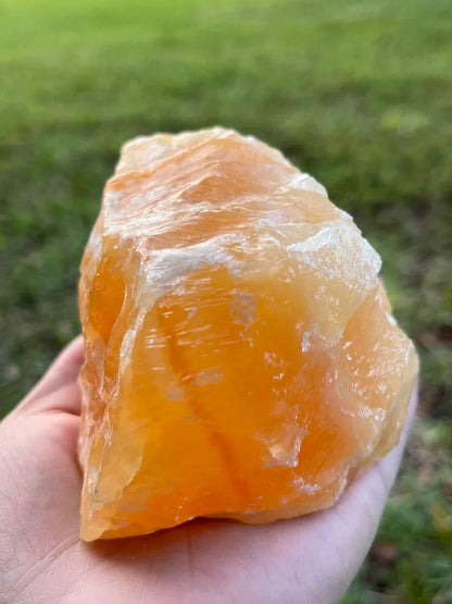 Extra Large Orange Calcite Rough Stones, 3" - 6" Huge Raw Calcite Orange Natural