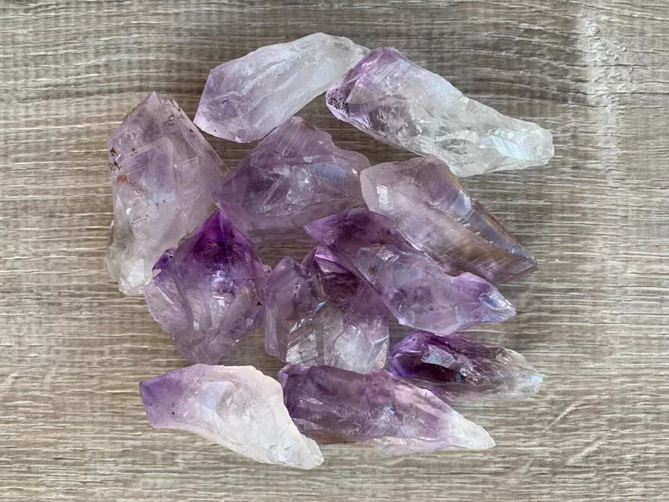 Brazilian Rough Amethyst Natural Point 1-2.25", Wholesale Bulk Lot