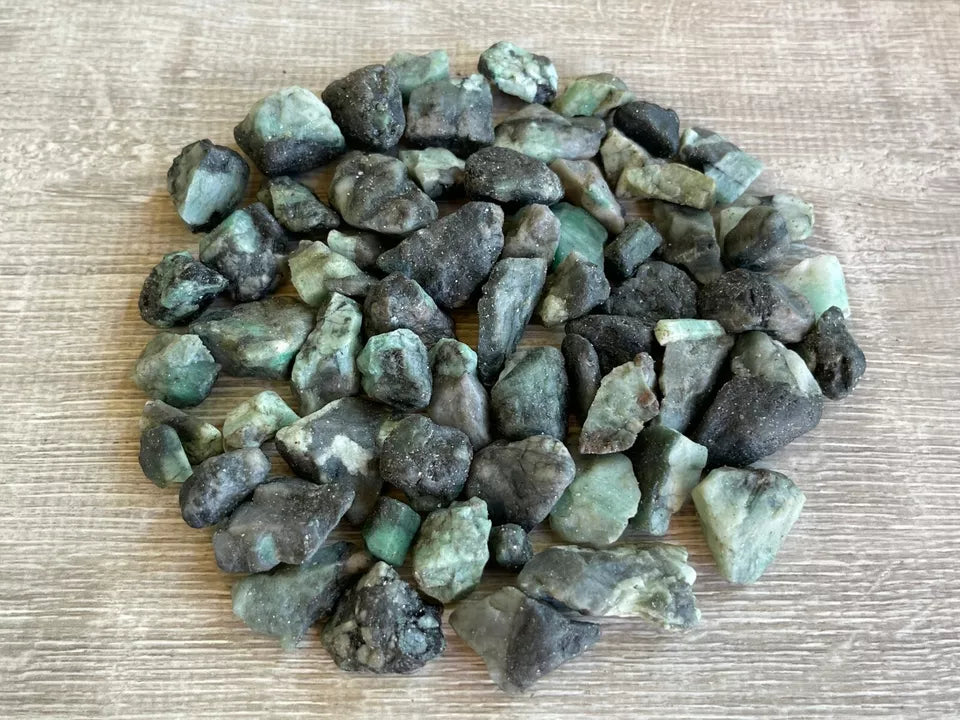 Small Emerald Rough Natural Stones, 0.5"-1.25" Raw Emerald, Wholesale Bulk Lot